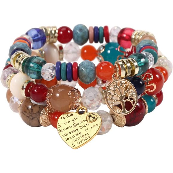 Twinfree Bohemian Bracelets for Women Stretch Multilayer Colorful Beads … - Picture 2 of 9